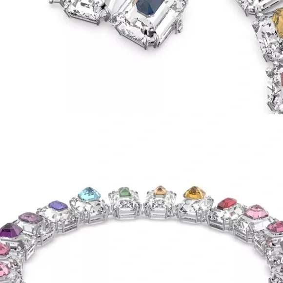Pre owned Authentic Swarovski Colorful Statement Necklace with earrings - Picture 4 of 17